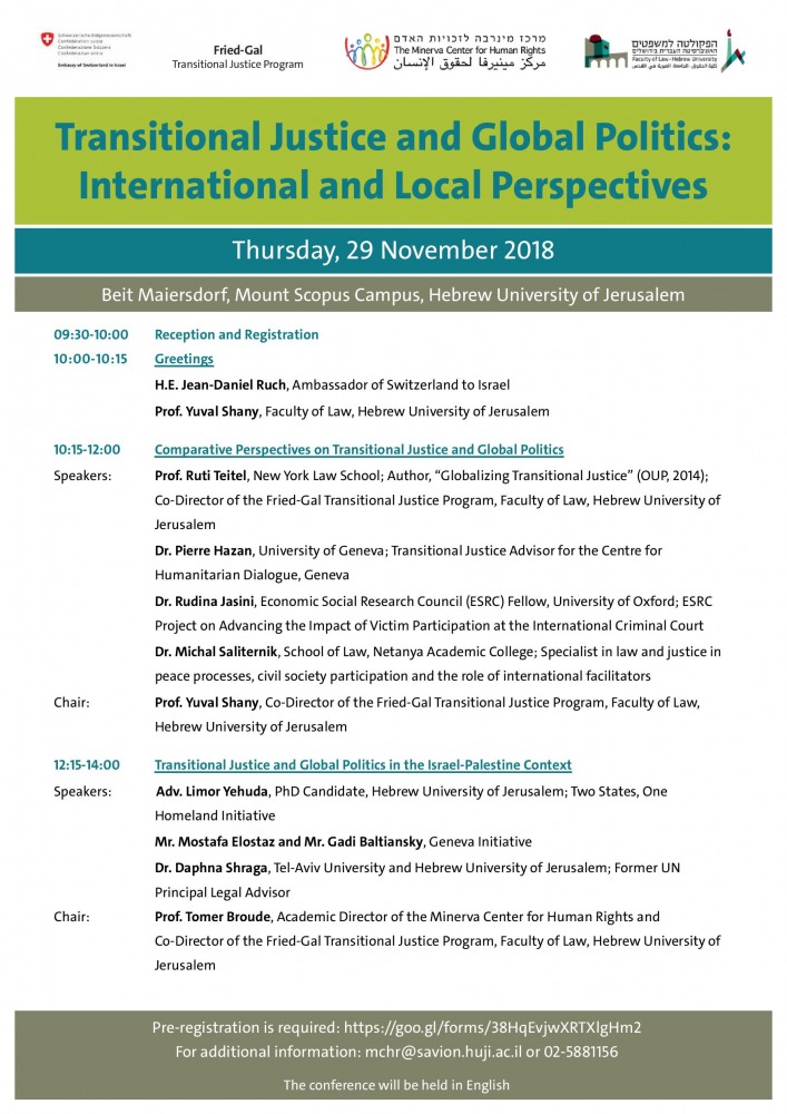 צדק מעברי ופוליטיקה גלובאלית: היבטים בינלאומיים ומקומיים